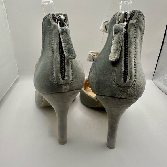 Nine West Florent Pointy Toe Gray Suede Leather heels size 7.5 - Picture 6 of 10